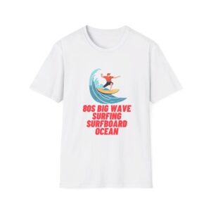 80s big wave surfing surfboard ocean  T-Shirt